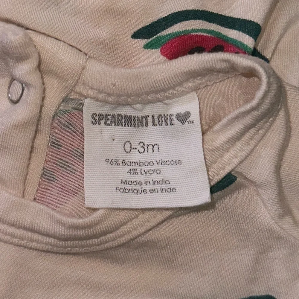 Spearmint Love Baby Watermelon Skirted Long Sleeve Soft Bamboo Bodysuit Sz 0-3 M